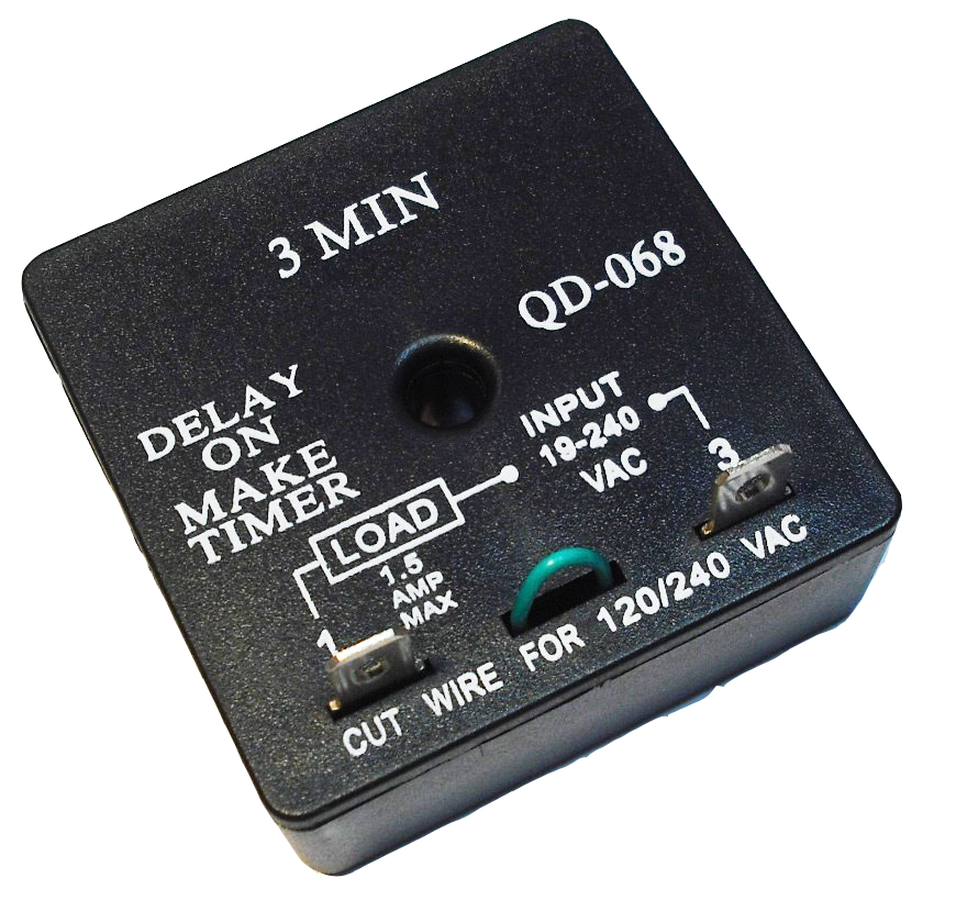 QD-101 Delay-on-Make Timer with 5 Minute Adjustable Delay, Universal 18-240 VAC