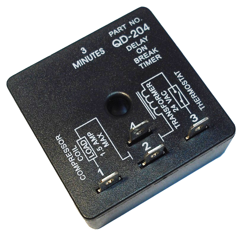 QD-204 Delay-on-Make Timer with 3 Minute Adjustable Delay, Universal 18-240 VAC